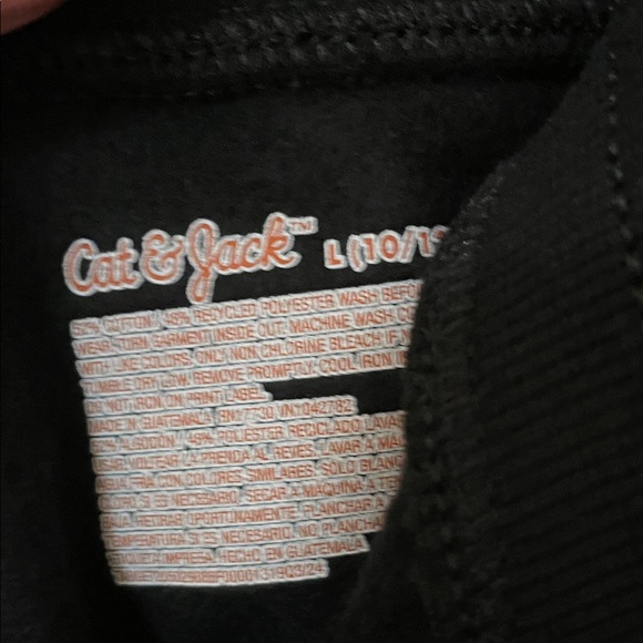 Cat & Jack NWT Sz Large (10/12) Black Joggers with White Drawstring - Picture 7 of 8